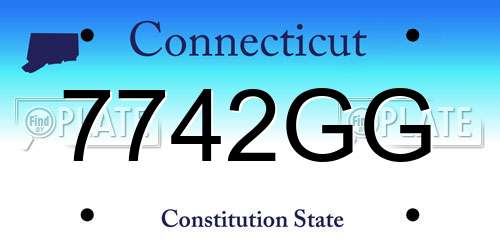 7742GG Connecticut License Plate