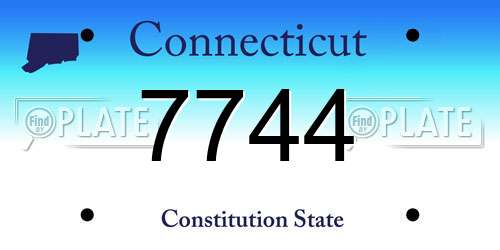 7744 Connecticut License Plate