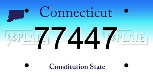 77447 Connecticut License Plate