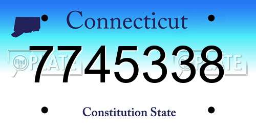 7745338 Connecticut License Plate