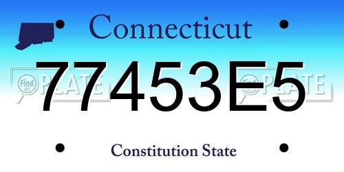 77453E5 Connecticut License Plate