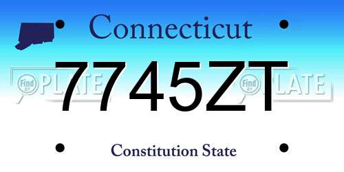 7745ZT Connecticut License Plate