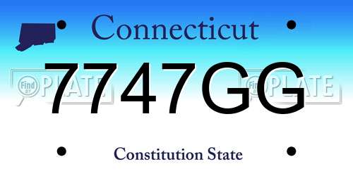 7747GG Connecticut License Plate