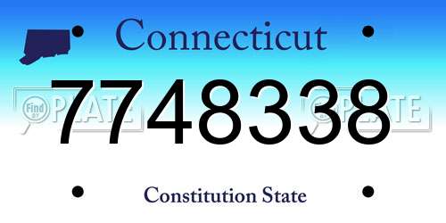 7748338 Connecticut License Plate