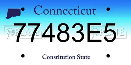77483E5 Connecticut License Plate