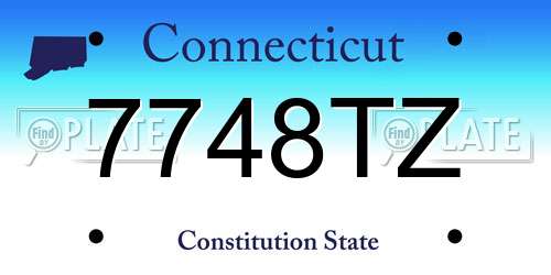 7748TZ Connecticut License Plate