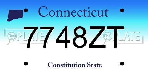 7748ZT Connecticut License Plate