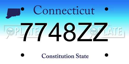 7748ZZ Connecticut License Plate