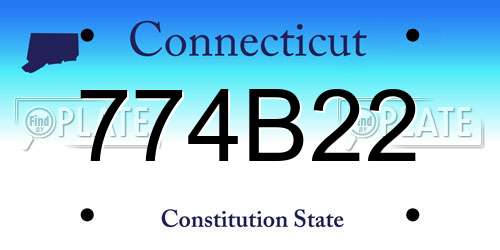 774B22 Connecticut License Plate