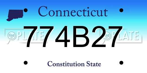 774B27 Connecticut License Plate