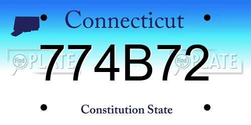 774B72 Connecticut License Plate