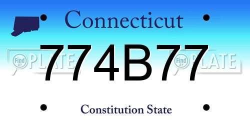 774B77 Connecticut License Plate