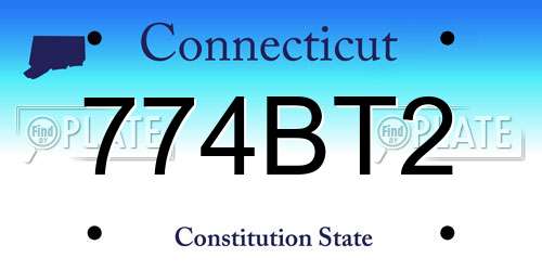 774BT2 Connecticut License Plate