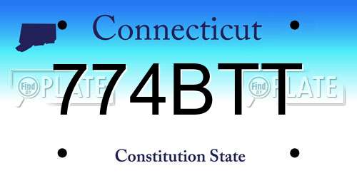 774BTT Connecticut License Plate