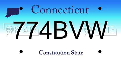 774BVW Connecticut License Plate