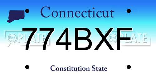 774BXF Connecticut License Plate