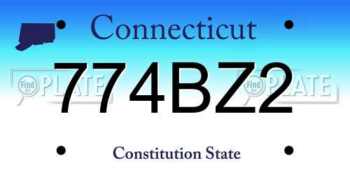 774BZ2 Connecticut License Plate