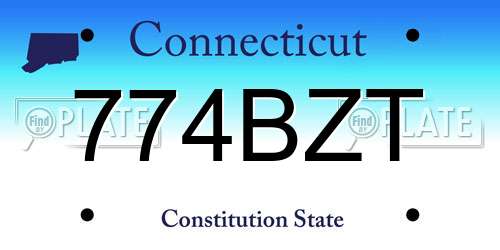 774BZT Connecticut License Plate