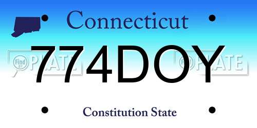 774DOY Connecticut License Plate