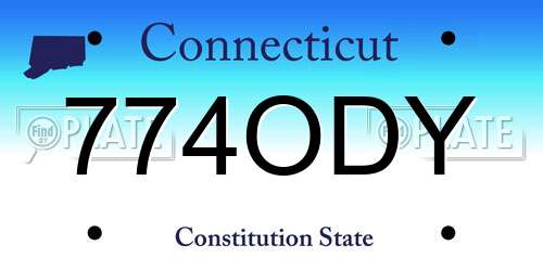774ODY Connecticut License Plate