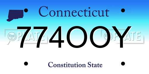 774OOY Connecticut License Plate