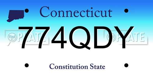 774QDY Connecticut License Plate