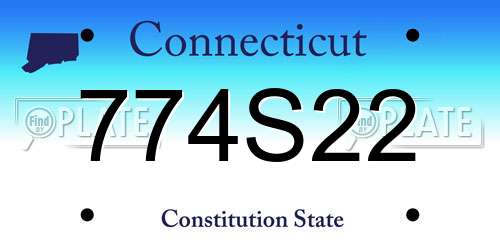 774S22 Connecticut License Plate