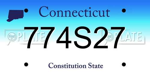 774S27 Connecticut License Plate