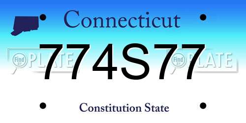 774S77 Connecticut License Plate