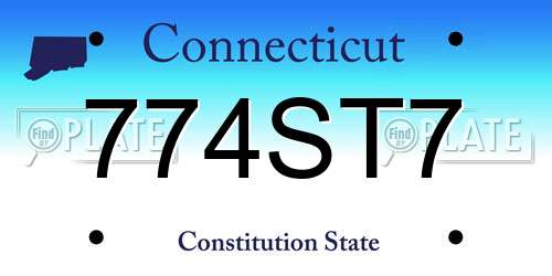 774ST7 Connecticut License Plate