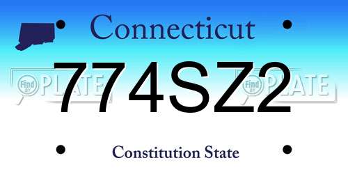 774SZ2 Connecticut License Plate