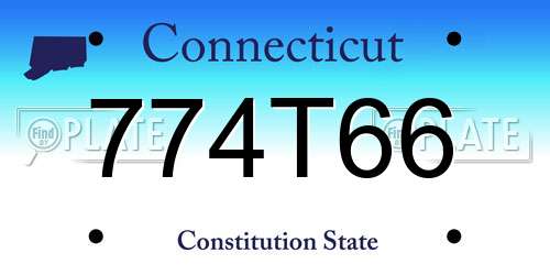 774T66 Connecticut License Plate