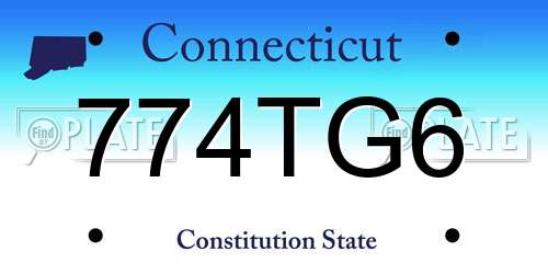 774TG6 Connecticut License Plate