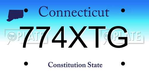 774XTG Connecticut License Plate