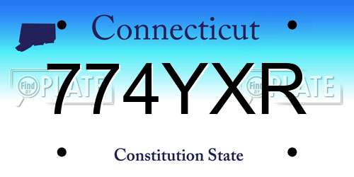 774YXR Connecticut License Plate
