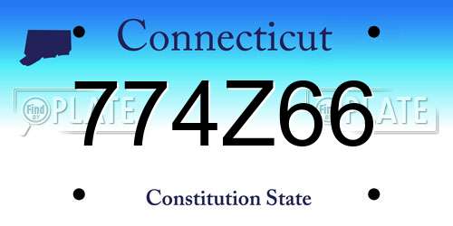 774Z66 Connecticut License Plate