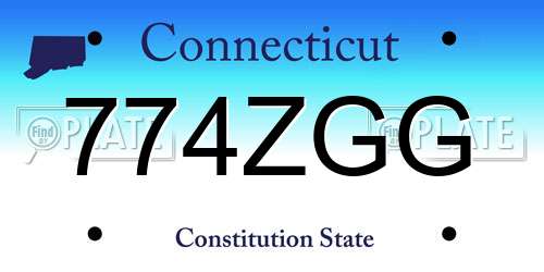 774ZGG Connecticut License Plate