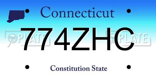 774ZHC Connecticut License Plate