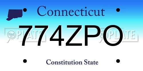 774ZPO Connecticut License Plate
