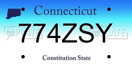774ZSY Connecticut License Plate