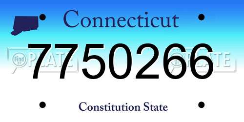 7750266 Connecticut License Plate