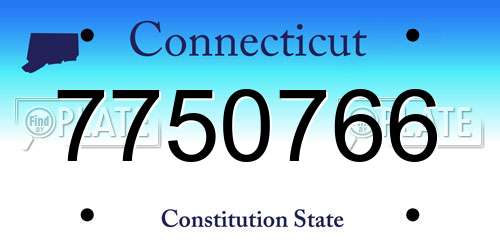 7750766 Connecticut License Plate