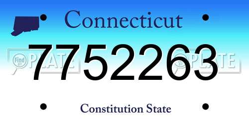 7752263 Connecticut License Plate