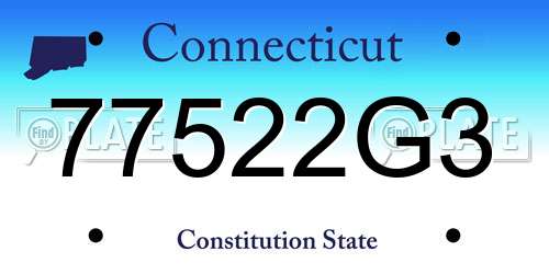 77522G3 Connecticut License Plate