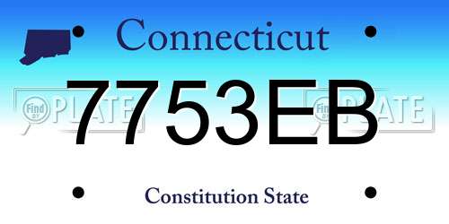 7753EB Connecticut License Plate