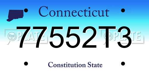 77552T3 Connecticut License Plate