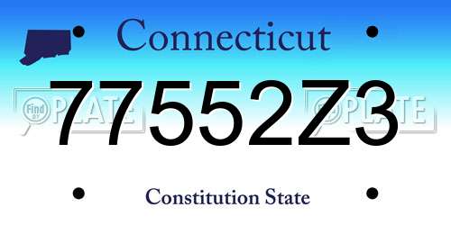 77552Z3 Connecticut License Plate