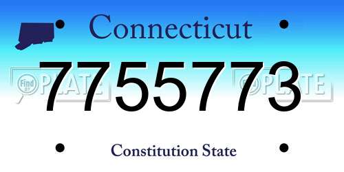 7755773 Connecticut License Plate