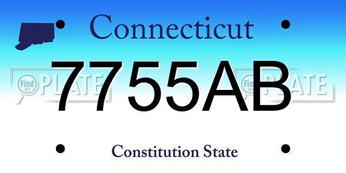 7755AB Connecticut License Plate