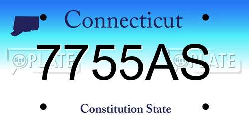 7755AS Connecticut License Plate